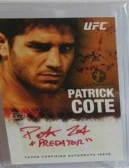 Patrick Cote [Red] Ufc Cards 2010 Topps UFC Autographs Prices