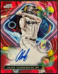 Jazz Chisholm Jr. [Red Flare] #CCA-JC Baseball Cards 2023 Topps Cosmic Chrome Autographs Prices