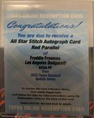 Freddie Freeman [Red] #ASSA-FF Baseball Cards 2022 Topps Update All Star Stitches Autographs Prices