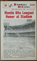 Mantle Hits #50 Baseball Cards 1960 NU Card Baseball Hi Lites Prices