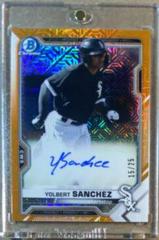 Yolbert Sanchez [Orange Refractor] #BCMA-YS Baseball Cards 2021 Bowman Chrome Mega Box Mojo Autographs Prices