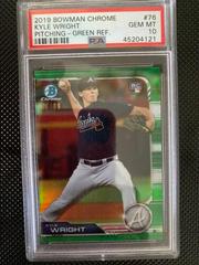 Kyle Wright [Pitching Green Refractor] #76 Baseball Cards 2019 Bowman Chrome Prices