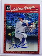 Addison Barger [Red Mojo] Baseball Cards 2023 Panini Donruss Optic Retro 1990 Signatures Prices