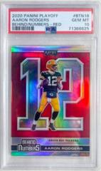 Aaron Rodgers [Red] #BTN-18 Football Cards 2020 Panini Playoff Behind the Numbers Prices