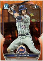Nolan McLean [Orange Sapphire] #BDC-96 Baseball Cards 2023 Bowman Draft Chrome Sapphire Prices