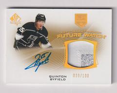 Quinton Byfield Hockey Cards 2021 SP Authentic Future Watch Auto Patch Prices
