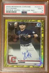 Yu Chang [Yellow Refractor] #CRA-YC Baseball Cards 2020 Bowman Chrome Rookie Autographs Prices