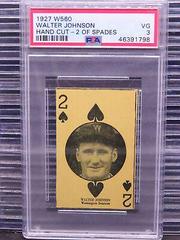Walter Johnson [2 of Spades] Baseball Cards 1927 W560 Hand Cut Prices