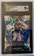 Evan Carter [Navy Blue Ice] #1 Baseball Cards 2023 Panini Chronicles Crusade Prices