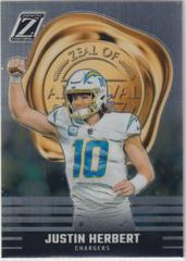 Justin Herbert [Silver] #7 Football Cards 2023 Panini Zenith Zeal of Approval Prices