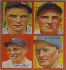 Harder, Knickerbocker [Stewart, Vosmik] Baseball Cards 1935 Goudey 4 in 1 Prices