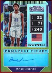 James Wiseman [Gold Autograph] #53B Basketball Cards 2020 Panini Contenders Draft Picks Prices