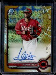 Allan Cerda [Gold Shimmer Refractor] Baseball Cards 2022 Bowman Chrome Prospect Autographs Prices