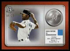 Kahlil Watson [Orange] #MM-10 Baseball Cards 2022 Bowman Platinum Minted in Merit Prices