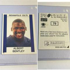 Albert Bentley #79 Football Cards 1988 Panini Sticker Prices