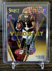 Ja'Marr Chase [Gold] #VIS-1 Football Cards 2022 Panini Select Visionary Prices