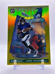 Lamar Jackson [Gold] #9 Football Cards 2021 Panini Donruss Optic Downtown Prices