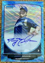 Jimmy Nelson [Blue Wave Refractor] #BCAJN Baseball Cards 2013 Bowman Chrome Prospect Autograph Prices