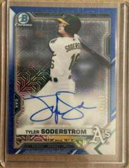 Tyler Soderstrom [Blue Refractor] #BMA-TS Baseball Cards 2021 Bowman Chrome Mega Box Mojo Autographs Prices