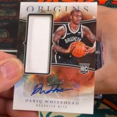 Dariq Whitehead #10 Basketball Cards 2023 Panini Origins Rookie Jersey Autograph Prices