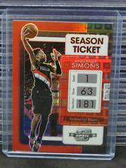Anfernee Simons [Black Pandora] #82 Basketball Cards 2021 Panini Contenders Optic Prices