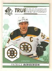 Patrice Bergeron [Green] Hockey Cards 2022 SP Authentic True Leaders Prices