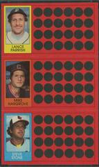 Lance Parrish, Mike Hargrove, Steve Stone Baseball Cards 1981 Topps Scratch Offs Prices