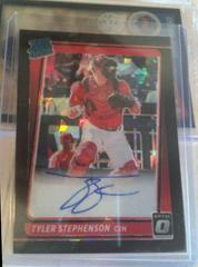 Tyler Stephenson [Cracked Ice Black] #RRS-TY Baseball Cards 2021 Panini Donruss Optic Rated Rookie Signatures Prices