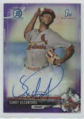 Sandy Alcantara [Chrome Purple Refractor] #CPA-SA Baseball Cards 2017 Bowman Prospect Autographs Prices