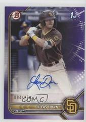 Lucas Dunn [Purple] #PPA-LD Baseball Cards 2022 Bowman Paper Prospect Autographs Prices