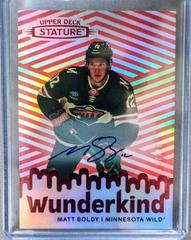 Matt Boldy [Autograph Red] #W-17 Hockey Cards 2022 Upper Deck Stature Wunderkind Prices