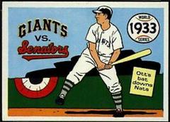 1933 Giants, Senators [Mel Ott] Baseball Cards 1970 Fleer World Series Blue Back Prices