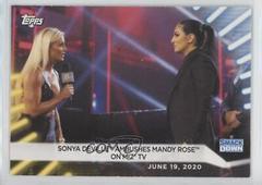 Sonya Deville Ambushes Mandy Rose on Miz TV [Gold] Wrestling Cards 2021 Topps WWE Women's Division Prices