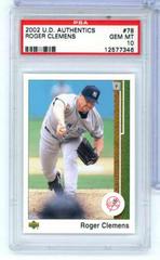 Roger Clemens Baseball Cards 2002 UD Authentics Prices