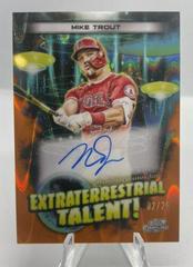Mike Trout [Orange Galactic] #ETA-MT Baseball Cards 2023 Topps Cosmic Chrome Extraterrestrial Talent Autographs Prices