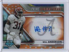 Will Anderson [Orange] Football Cards 2022 Bowman Chrome University Prime Signatures Prices