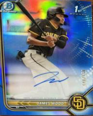 James Wood [Blue Refractor] #CPA-JWD Baseball Cards 2022 Bowman Chrome Prospect Autographs Prices