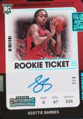Scottie Barnes [Variation Autograph Stub] Basketball Cards 2021 Panini Contenders Prices