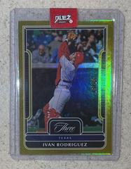 Ivan Rodriguez [Holo Gold] #3 Baseball Cards 2023 Panini Three and Two Prices