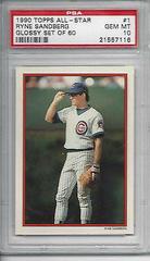 Ryne Sandberg #1 Baseball Cards 1990 Topps All Star Glossy Set of 60 Prices