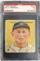 Billy Urbanski Baseball Cards 1933 Goudey Prices