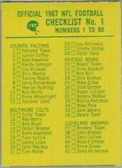 Checklist No. 1 [#1-99] #197 Football Cards 1967 Philadelphia Prices