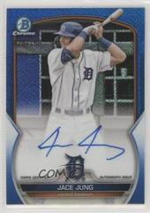 Jace Jung [Blue] #BMA-JJ Baseball Cards 2023 Bowman Chrome Prospect Mega Box Autographs Prices