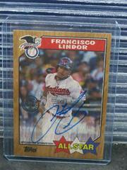 Francisco Lindor [Maple Wood] Baseball Cards 2017 Topps 1987 Autographs Prices