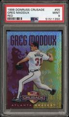 Greg Maddux [Red] #55 Baseball Cards 1998 Donruss Crusade Prices