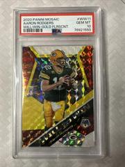 Aaron Rodgers [Gold Fluorescent] #WW11 Football Cards 2020 Panini Mosaic Will to Win Prices