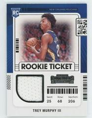 Trey Murphy III #RTS-TMU Basketball Cards 2021 Panini Contenders Rookie Ticket Swatches Prices