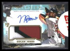 Nolan Jones [Inception Manufacturer Logo] #IAP-NJ Baseball Cards 2023 Topps Inception Autograph Patch Prices