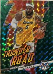 LeBron James [Green] Basketball Cards 2022 Panini Mosaic Thunder Road Prices