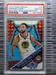 Stephen Curry [Blue Fluorescent] Basketball Cards 2019 Panini Mosaic Will to Win Prices